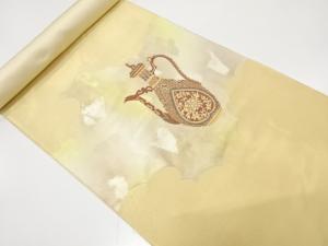 アンティーク　じゅらく製　水指模様織り出し　名古屋帯地反物